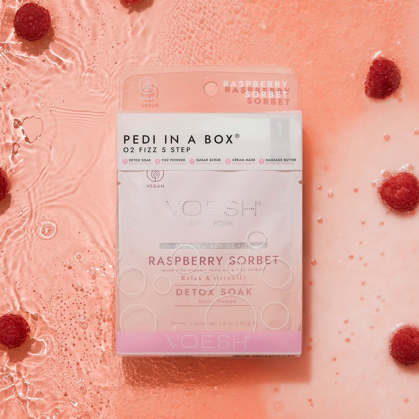 VOESH Pedi in a Box (5-Step) Raspberry Sorbet