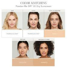 jane iredale powder me spf 30 dry sunscreen colour chart