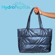 hydropeptide blue puffer tote